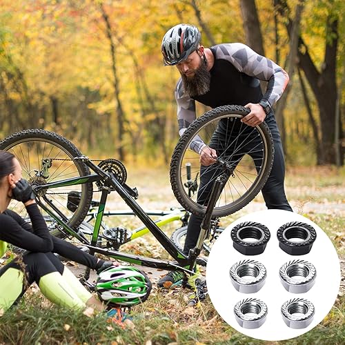Sliverdew 12 Pcs Bike Wheel Axle Nut and Safety Washer Kit, Size