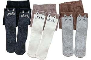 Tights for Girls,3PCS Baby Toddler Tights With Cute Glitter Print,Cotton knit Leggings Pantyhose for Newborn 2-12 Years