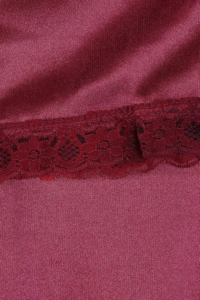 sara women's lycra shiny stretchable petticoat (maroon, free size)