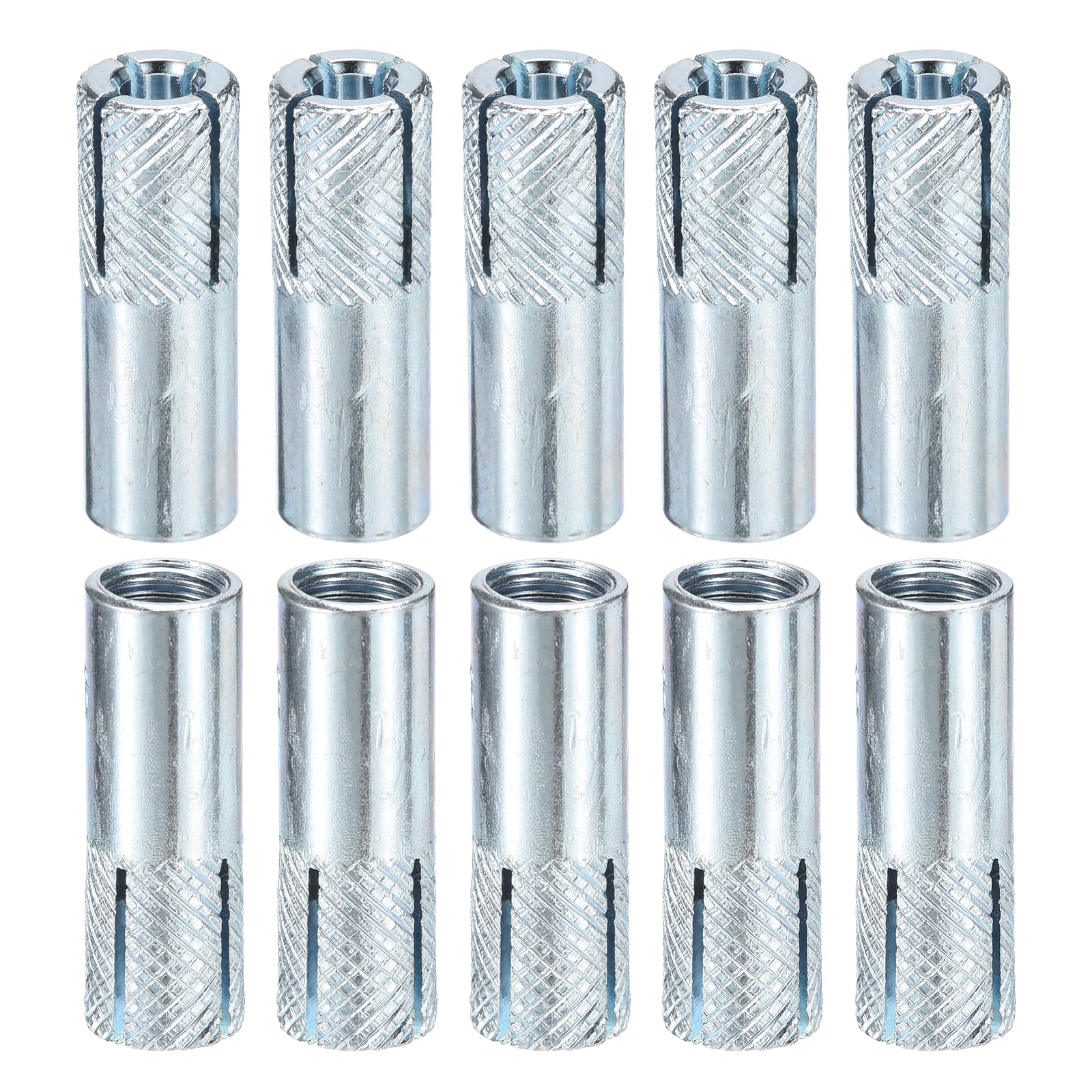 DTGN M8 x 30mm Drop-In Anchors - 20 Pack - Silver Carbon Steel Hex Expansion Bolts