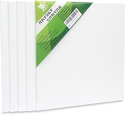 H&S Blank Canvas Board Frame 5pcs 20x20cm Triple Primed Cotton