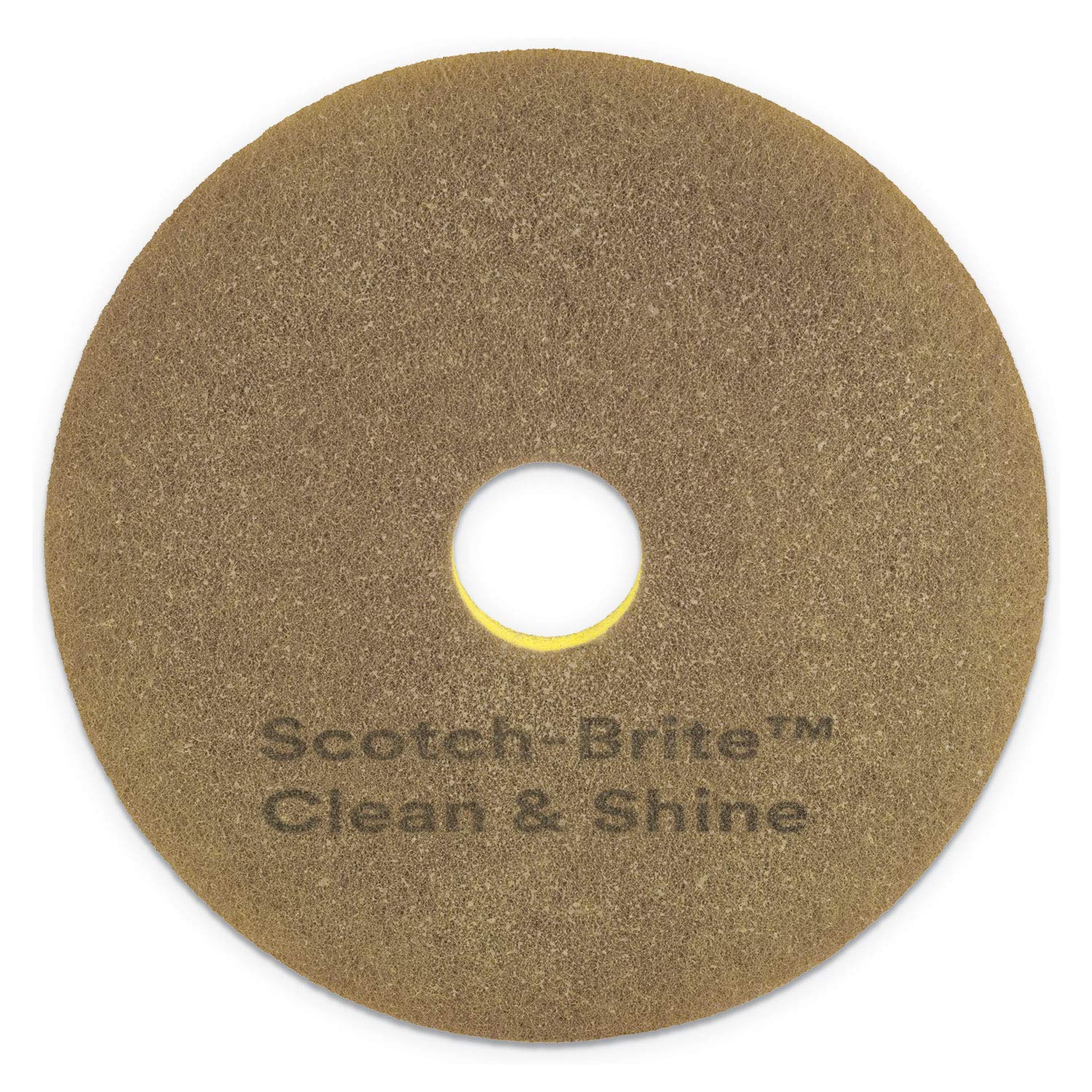 Scotch-Brite 09541 Clean and Shine Pad, 20-Inch Diameter, Yellow/Gold, 5/Carton