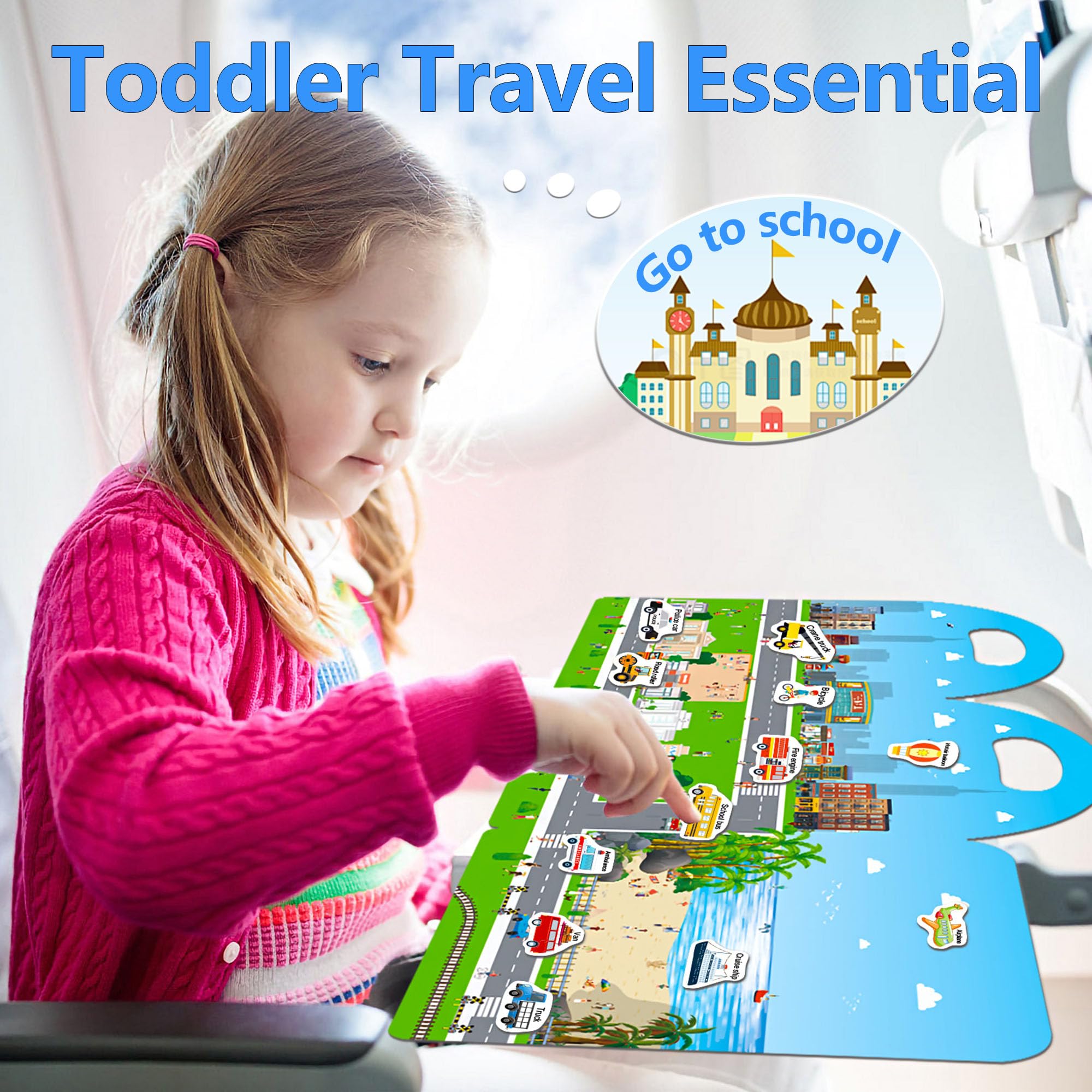 iGetooy Reusable Sticker Books for Toddlers 1-3, Jelly Sticker Books for Kids 2-4, Vehicle Stickers for Kids