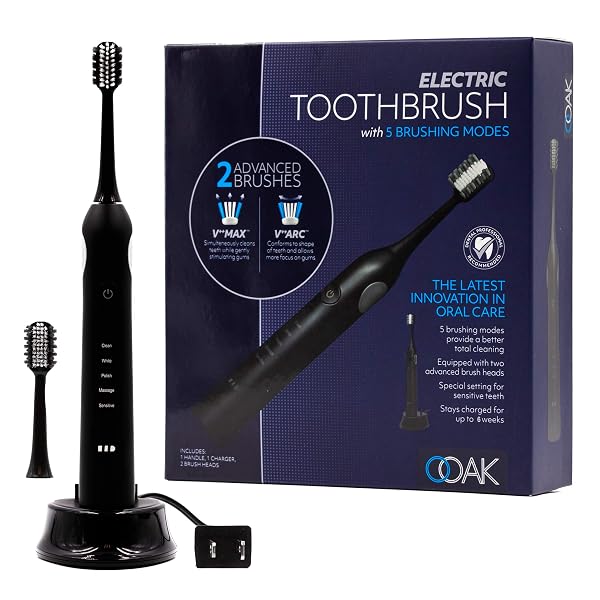 OOAK ELECTRIC TOOTHBRUSH WITH 5 BRUSHING MODES, 2...