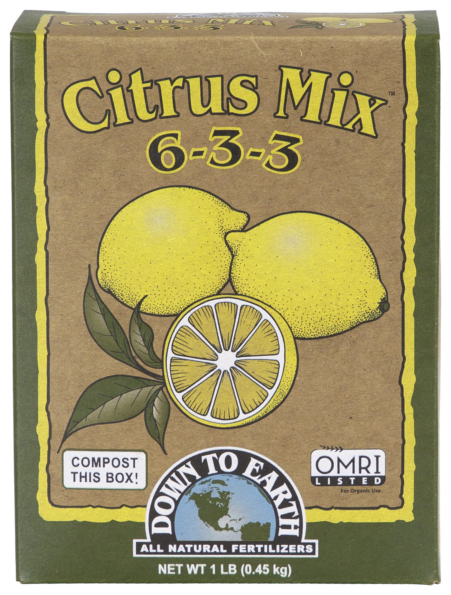 Photo 1 of Down To Earth All Natural Fertilizers Organic Citrus Mix - Plant Food for Lemons, Limes, Oranges and Avocados 6-3-3, 1 lb