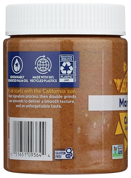 MARANATHA CREAMY ROASTED CARAMEL ALMOND BUTTER, NO STIR, 12 OUNCE JAR