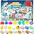 PANSHAN Mochi Squishies Advent Calendars 2025 Kawaii Christmas Countdown Toys Party Favors for Kids Gift for Christmas with 24pcs Different Cute Animal Toys for Girls Boys Xmas Countdown Calendar