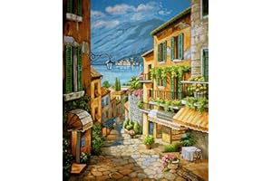 Hudemas Needlepoint Kit Printed Tapestry Canvas and Threads Landscapes 20x16 inches (517)