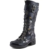 L'Artiste Kisha Boss Calf High Leather Boots &ndash; Hand-Painted Comfort