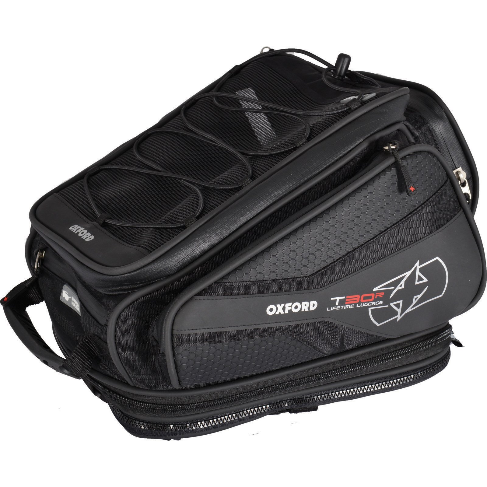 Oxford T30R 30 Litre Motorcycle Tailpack OL335 + Cargo Net Black
