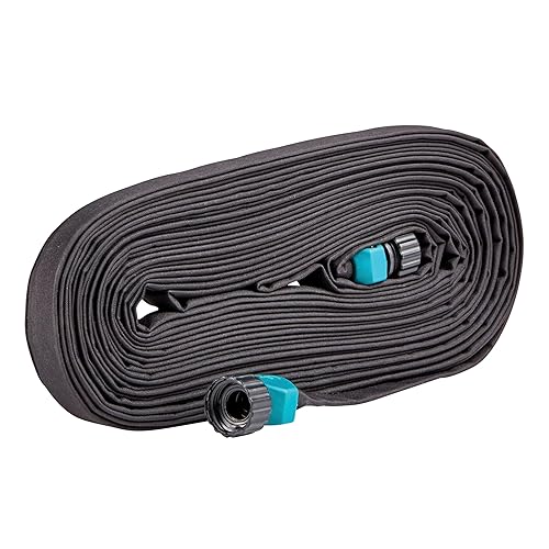 Gilmour 50' Black Flat Weeper Soaker Hose for Garden Beds, Drip Irrigation Outdoor Hose, Flexible Garden Hose for Vegetable Gardens, Flower Beds, Lawns, and Orchards