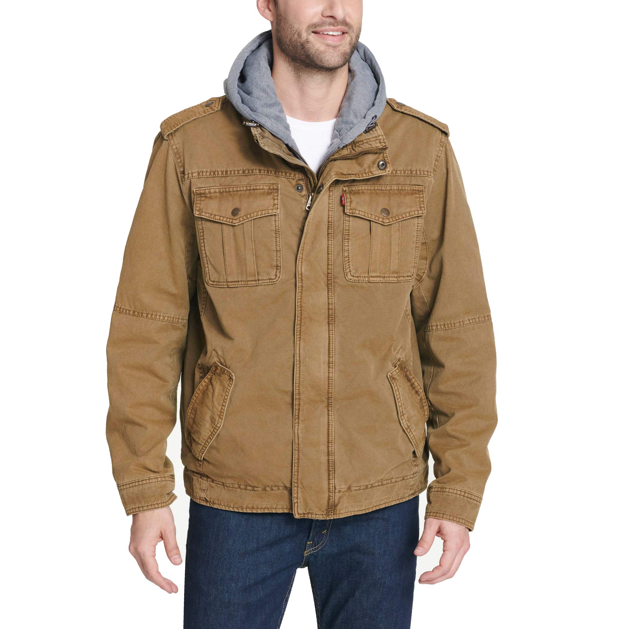 Levi's Men's Washed Cotton Military Jacket with