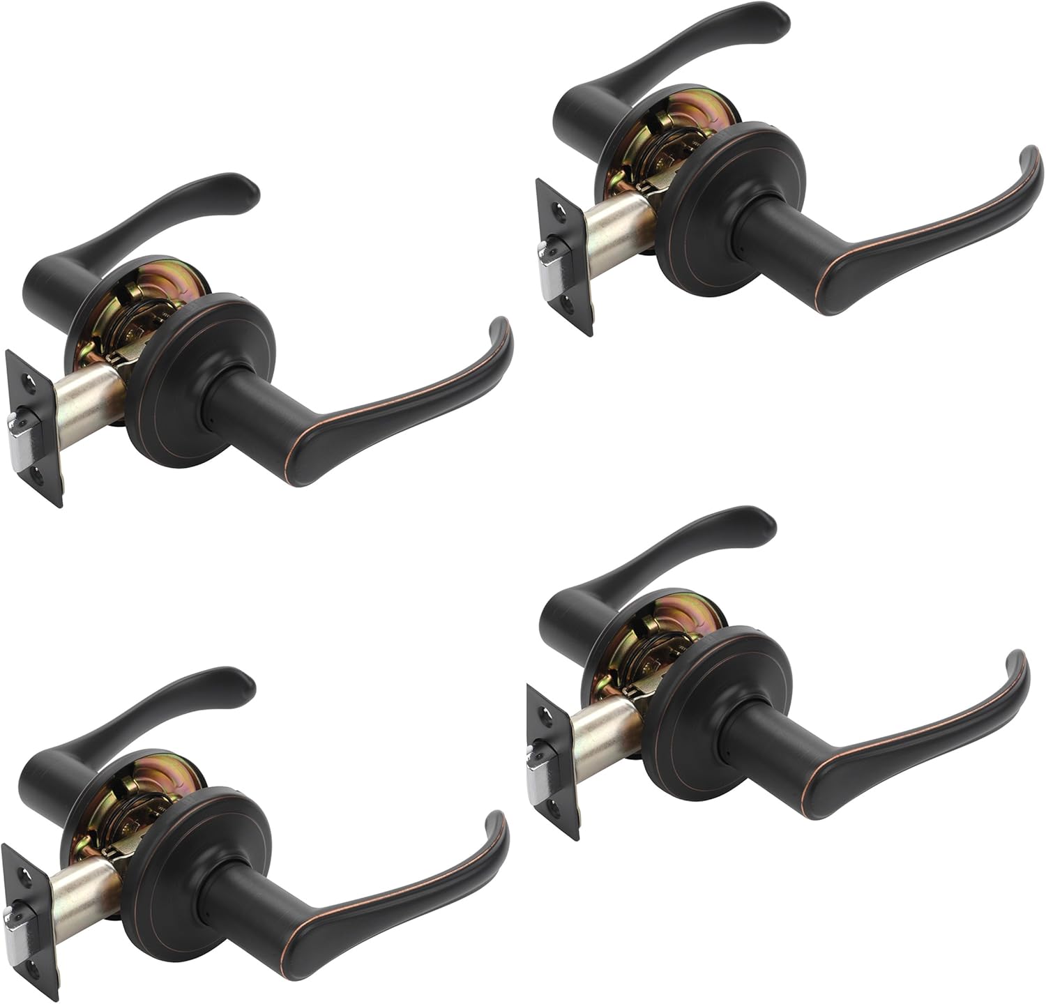 Dynasty Hardware VAI-82-12P Vail Lever Passage Set, Aged Oil Rubbed Bronze, Contractor Pack (4 Pack)