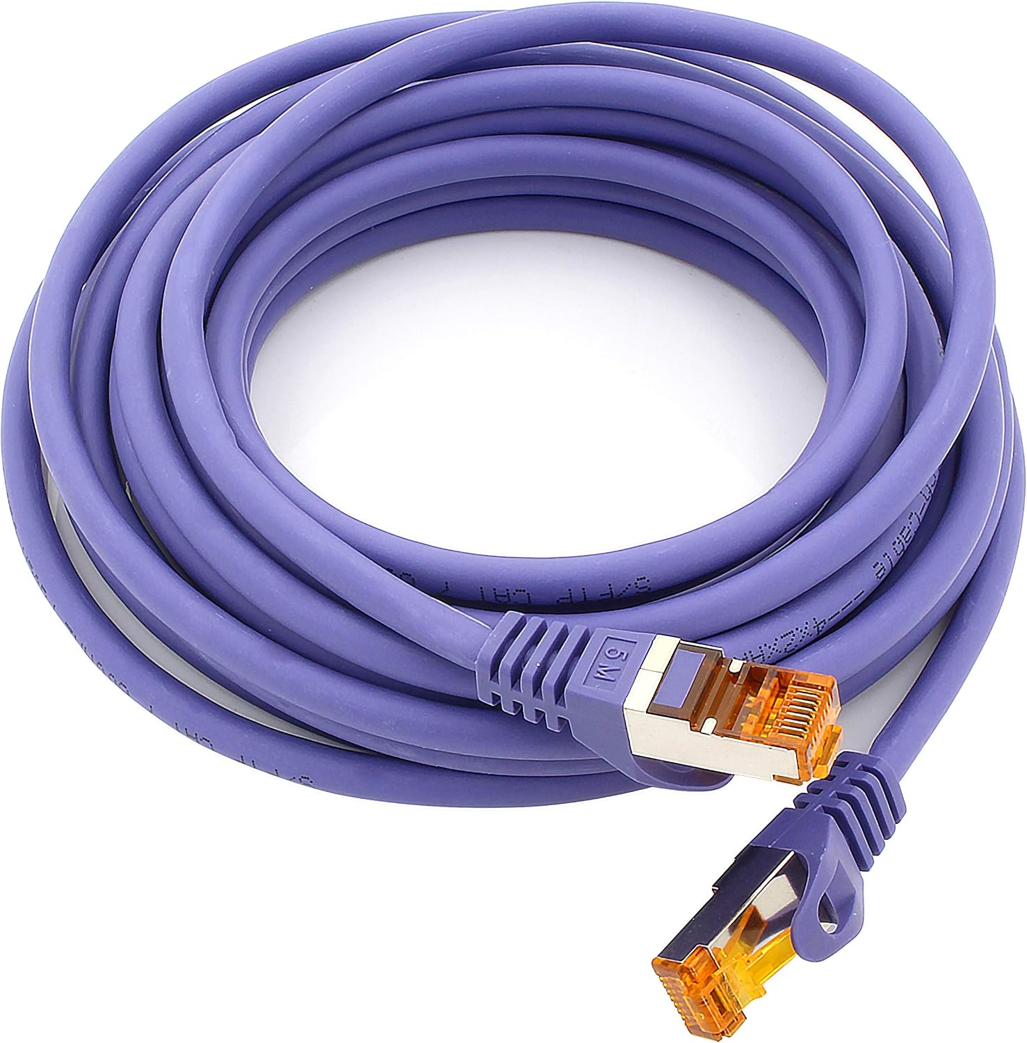 1aTTack Cat.7 ethernet cable 0,25m - Violet - 5 pieces - Cat7 lan network 10GBASE-T - 10000 Mbps (Sftp Pimf) double shielded patchcable RJ45 plug Cat.6a - Image 5