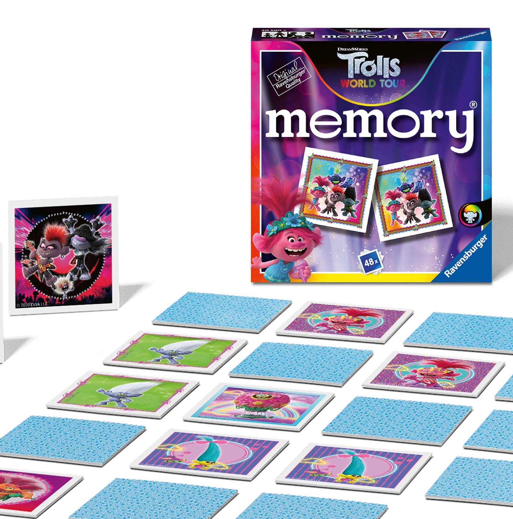 Ravensburger Trolls 2 World Tour Mini Memory Matching Picture Snap Pairs Game for Kids Age 3 Years Up