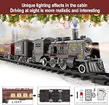 BUBUQE Electric Train Set Alloy Locomotive Lights Smoke Tracks 51in Oval view 7