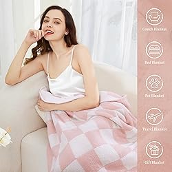 SeaRoomy Throw Blanket Checkerboard Soft Fuzzy