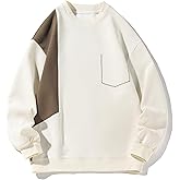 GURUNVANI Mens Color Block Sweatshirt Crewneck Patchwork Sweatshirt Loose Workout Pullover Top