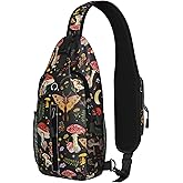 gdhiybf Mushroom Sling Bag For Women Men Small Crossbody Bags Mini Water Resistant Casual Chest Bag Backpack Shoulder Daypack For Travel Hiking