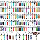 Hicarer Hexagonal Chakra Crystal Pendant DIY Bullet Stone Pendant Valentine's Day Gemstone Healing Pointed Beads Bulk for Necklace Earrings Bracelet Jewelry Making