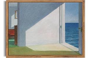 Bluebubble Framed Large Canvas Wall Art, 12×16in Vintage Seascape Minimalist Wall Art Decor for Living Room, Rooms by the Sea Wall Art Prints Edward Hopper Painting for Bedroom Office Home Decor