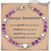 TONY & SANDY Valentines Day Gifts for Kids Teen Girls, Dainty Gemstone Bracelet for Daughter Granddaughter Niece Sister Friend on Birthday Graduation Easter