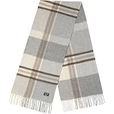 EP Mode Men's 100% Cashmere Scarf for Winter, Nature&rsquo;s Pure Warmth | Ultra-Soft &amp; Lightweight, Classic Plaid Design, Gift-Ready Packaging