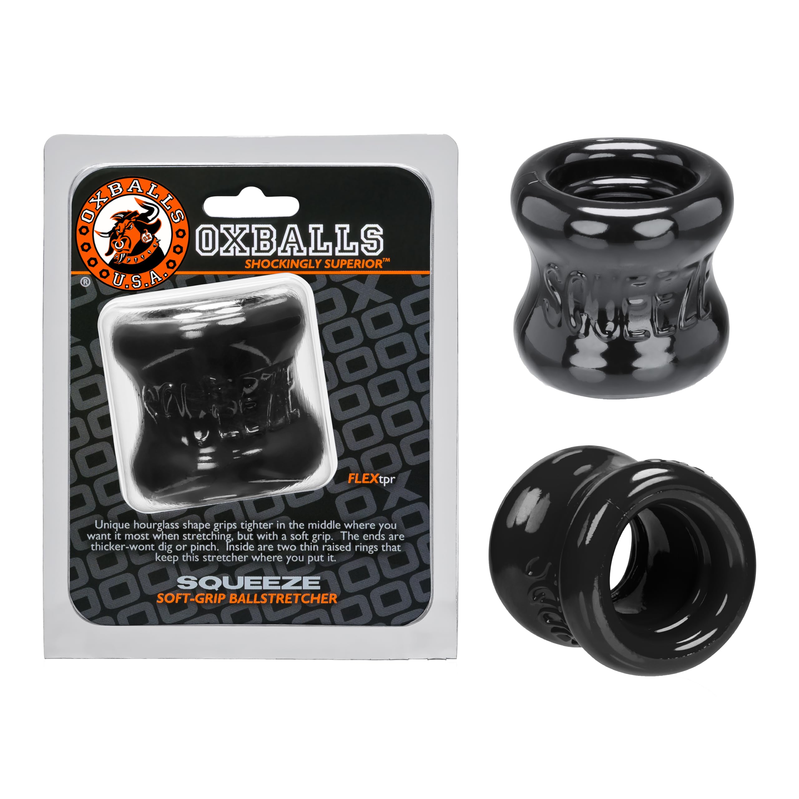OXBALLS Squeeze Ball Stretcher, Black