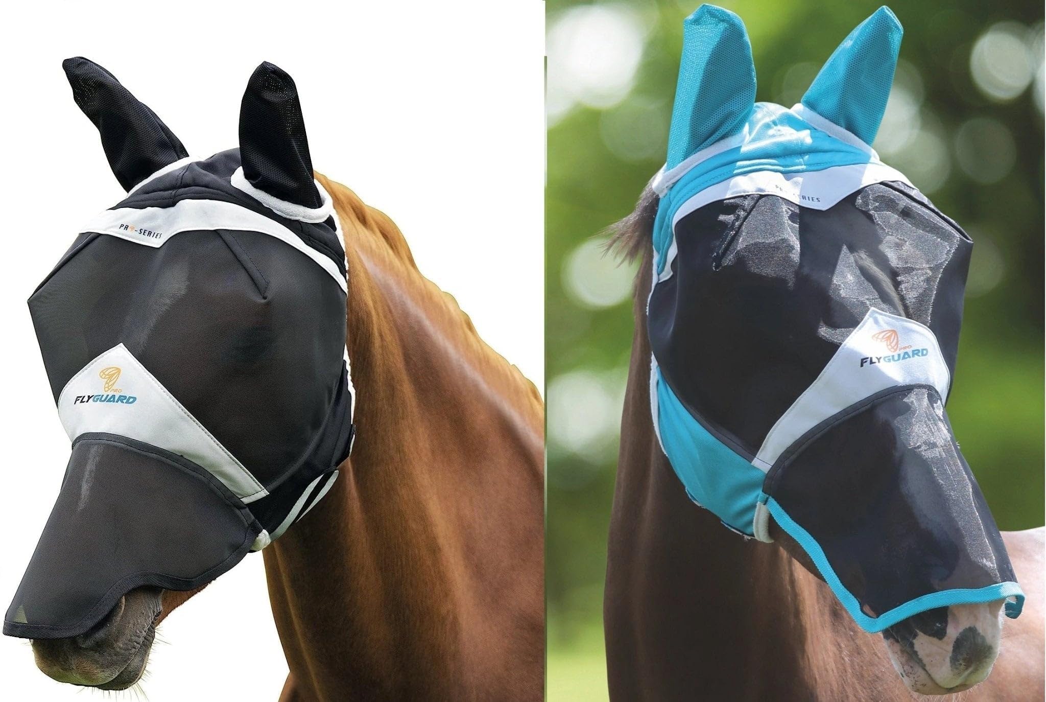 Shires Fine Mesh Fly Mask With Ears & Nose - Black Pony