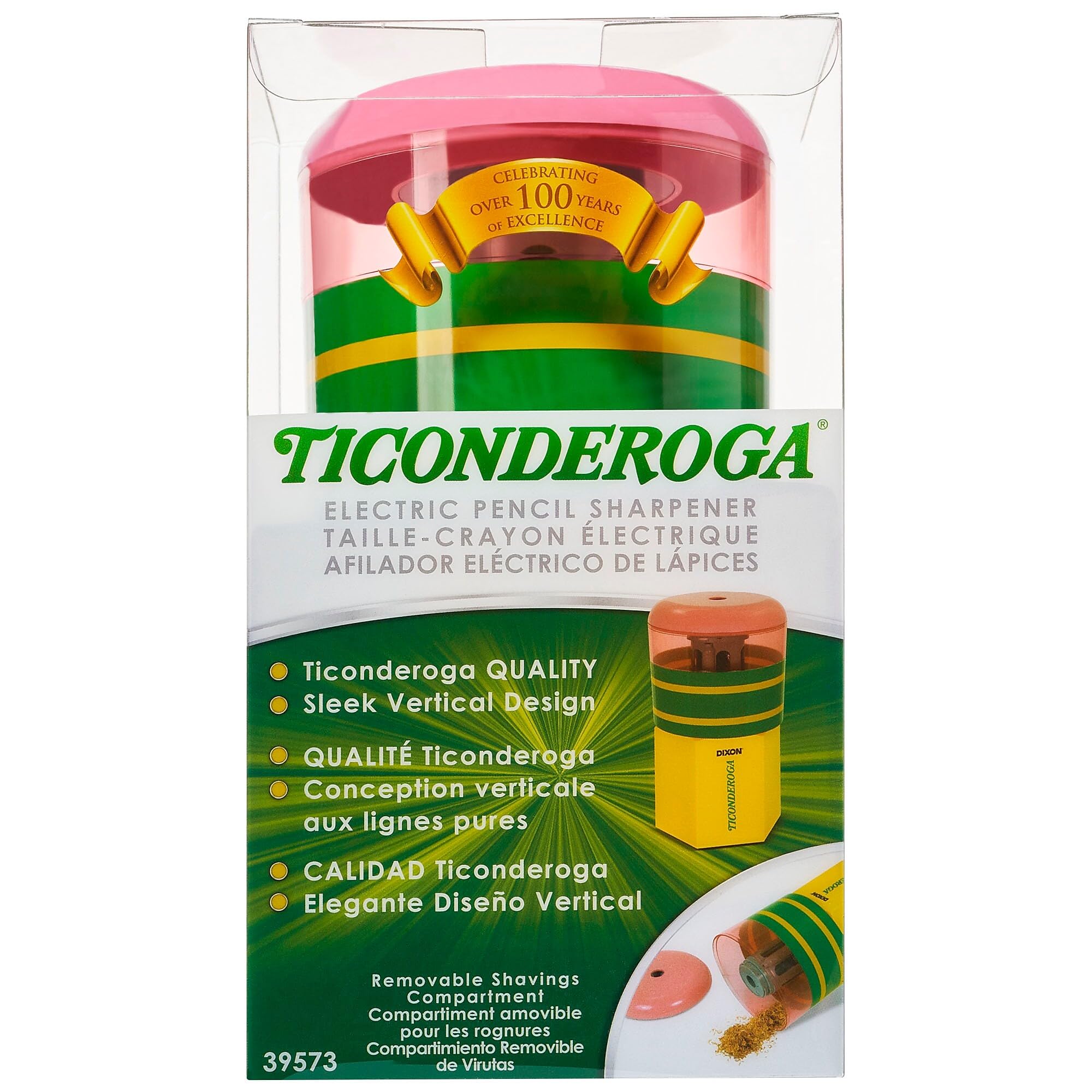 Photo 1 of Ticonderoga Electric Pencil Sharpener, Pencil Shaped, Yellow