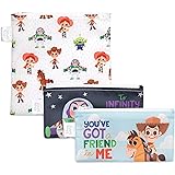 Bumkins Sandwich Bags / Snack Bags, Reusable Fabric, Washable, Food Safe, BPA Free - Disney Toy Story (3-Pack) , 7x7 Inch (Pa