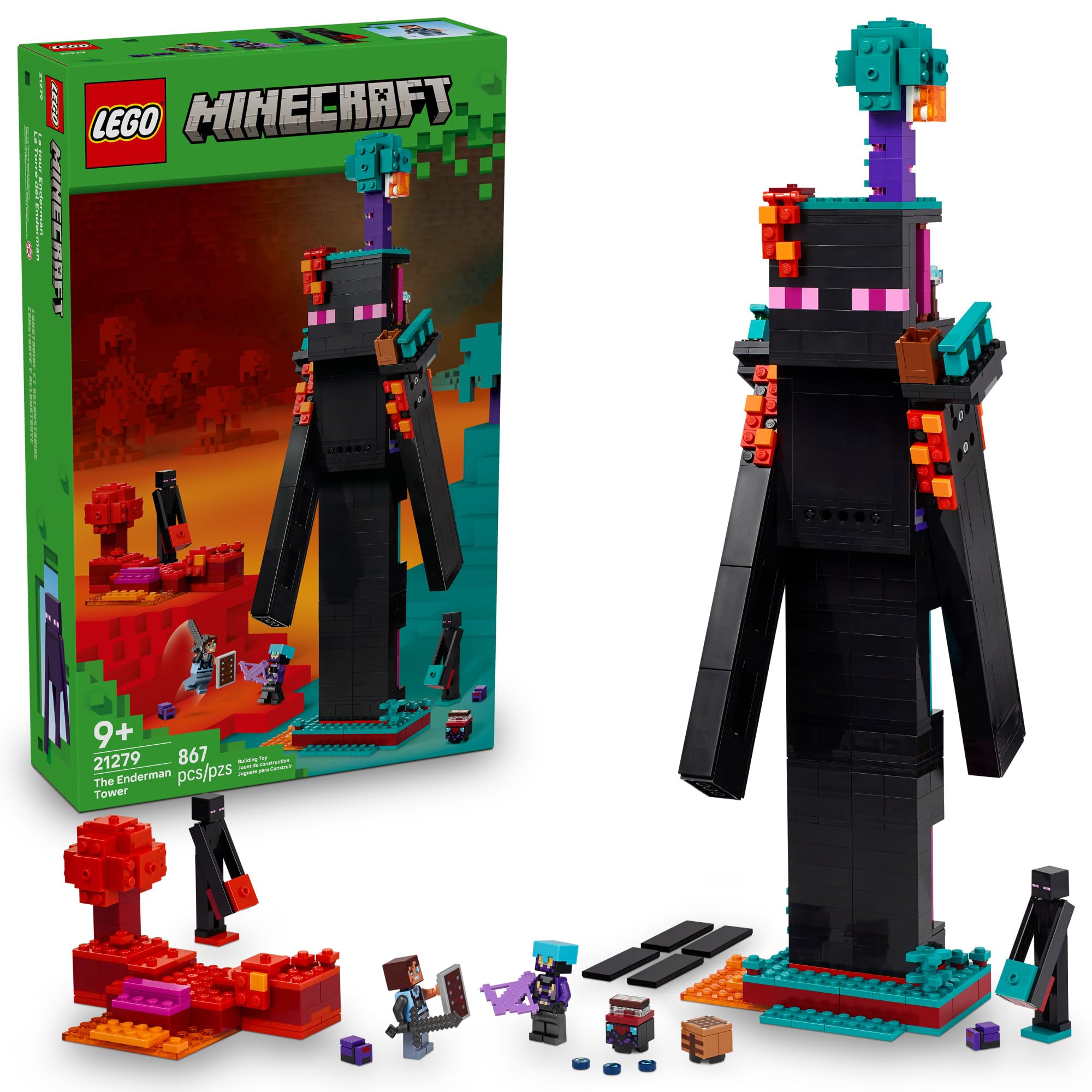 Photo 1 of ***MISSING PARTS***
LEGO Minecraft The Enderman Tower Building Toy for Boys & Girls - Video Game Building Set for Kids, Ages 9+ - 2 Toys in 1 for Player Vs. Player Pretend Play - Gift Idea for Gamers - 21279