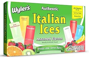 Wyler's Authentic Italian Ice Fat Free Freezer Bars Original Flavors 1.5oz bars, 20 count