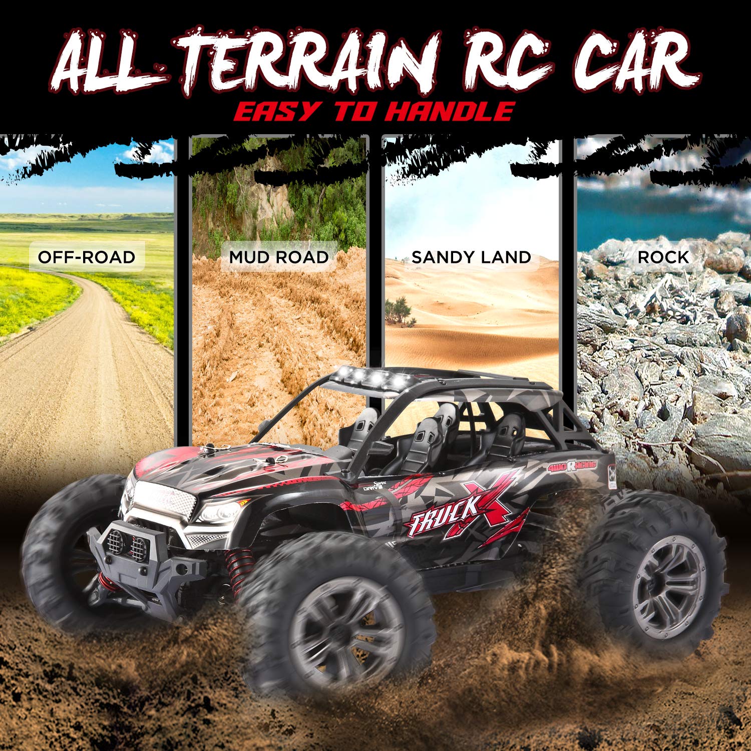 VATOS RC Car High Speed Off-Road Vehicle 1:16 Scale 36km/h 4WD 2.4GHz Electric Racing Car Remote ...