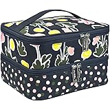 Modella Dandy Dot Tulip Collection Cosmetic Double-Zip Train Case