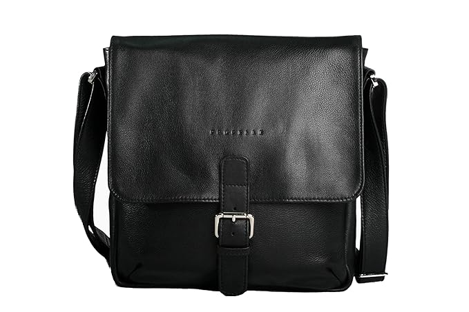 PROPELLE Leather Buckle Map Bag Black