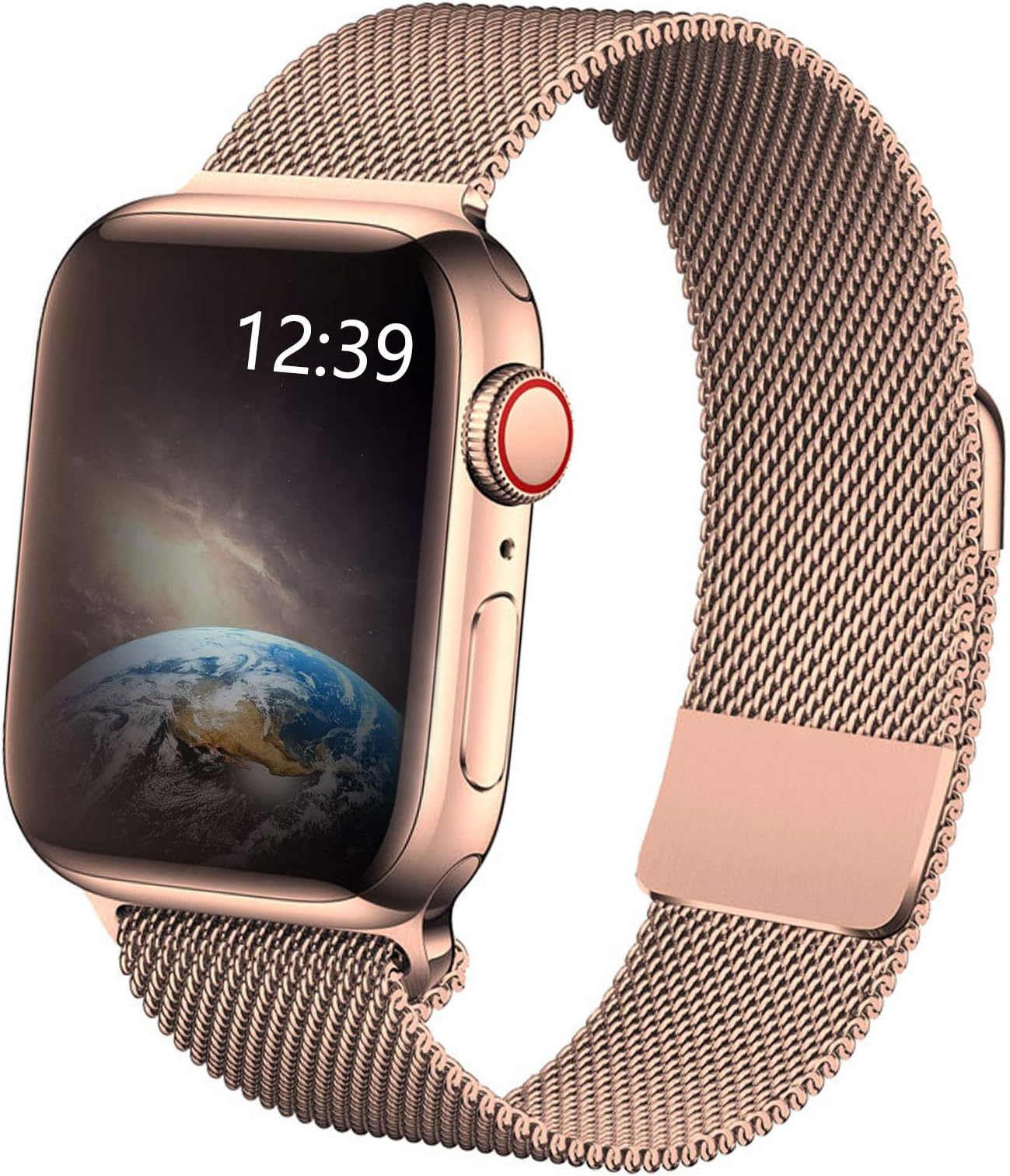 TTWEN Compatible for Apple Watch Band 38mm 40mm 42mm 44mm, Stainless Steel Mesh Magnetic Sport Wristband Loop for iWatch Series 1/2/3/4/5