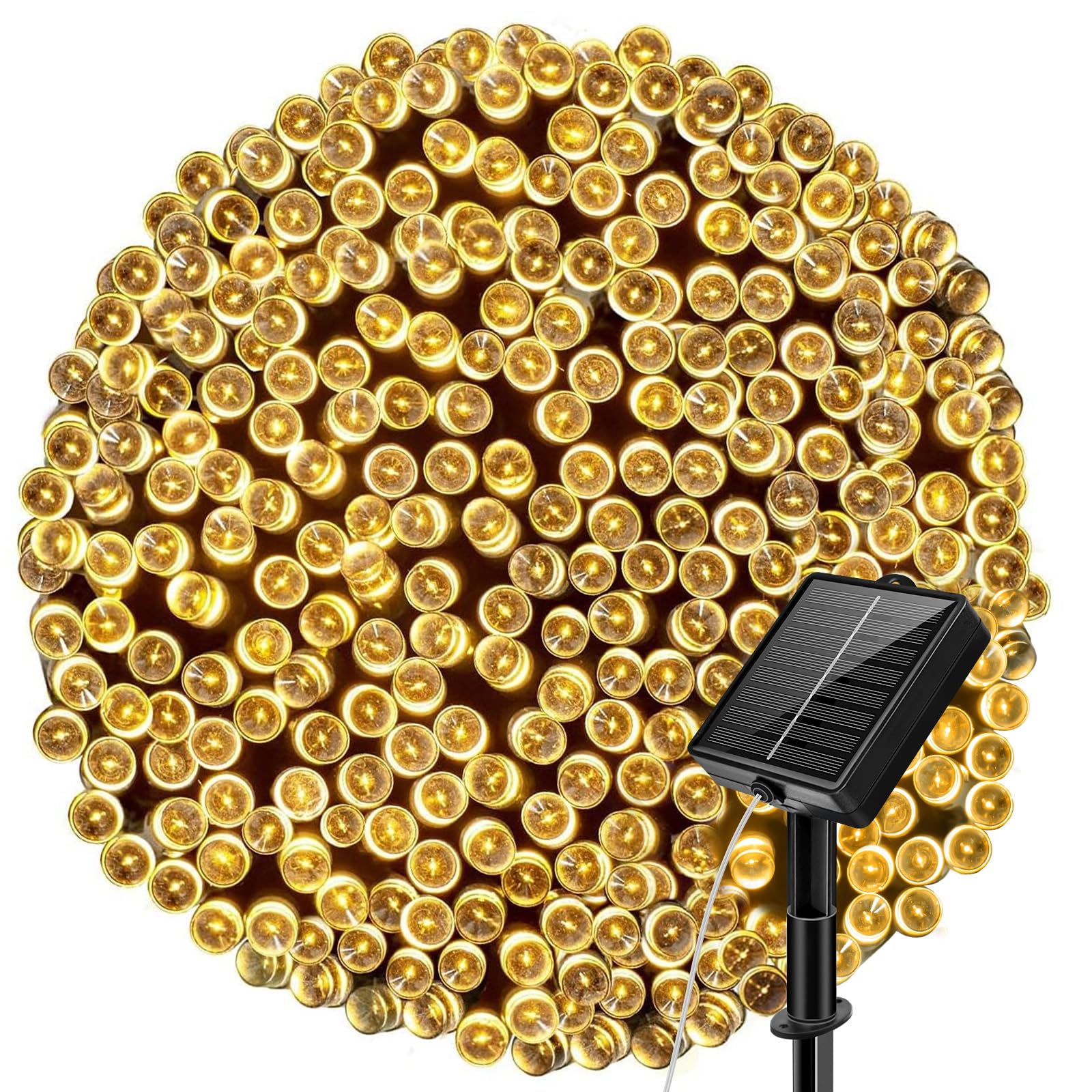 Kolpop Solar Fairy Lights Outdoor, 24M/79ft 240 LED Solar Powered Garden Lights Outside 8 Modes Waterproof Solar String Lights for Trees Patio Fence Wedding Party Christmas Decor (Warm White)