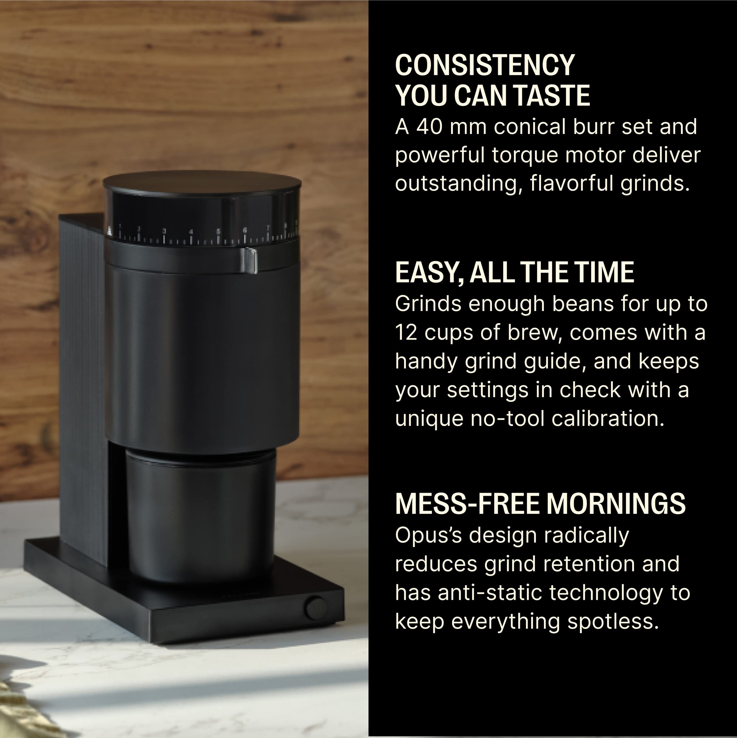 Fellow Opus Conical Burr Coffee Grinder All Purpose Electric