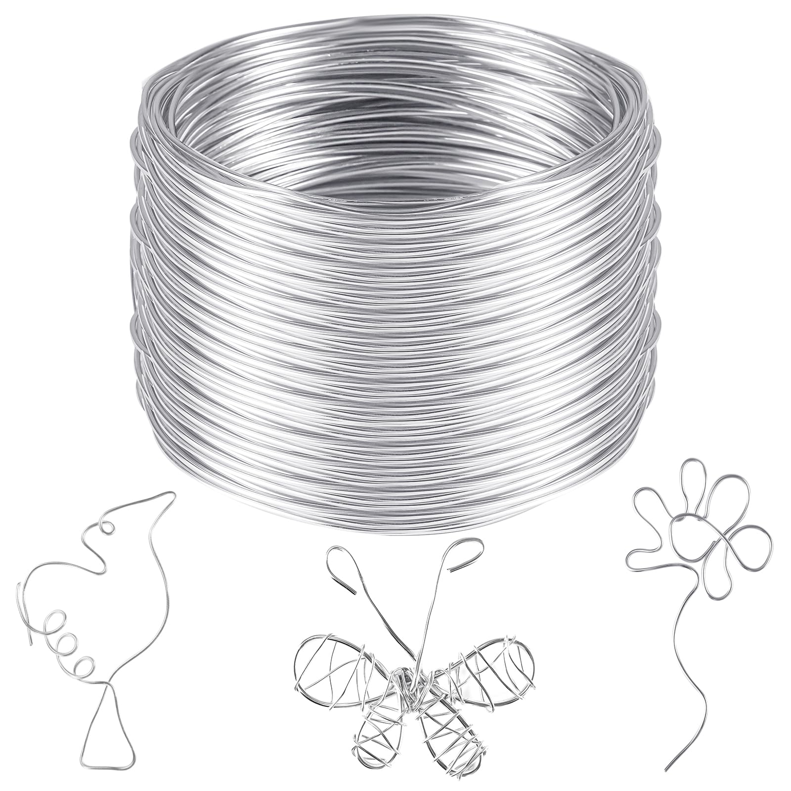 18 Gauge Craft Wire, 165Feet 1mm Jewellery Wire Aluminum Bendable Metal Florist Wire for Diy Floral Making Craft Supplies Christmas Wreath Making