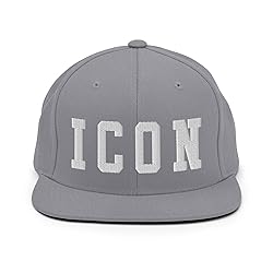 ICON Embroidered Snapback Hat, Icon Cap Silver