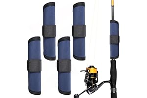 BRUISLARD 4Pcs Fishing Hook Covers Fishing Lure Covers, Fishingbait Wraps, Bait Storage Protector Guard, Fishingrod Glove, Rod Sleeves Essential Gear for Fishermen Gift (Blue)