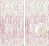 Valentines Decorations Iridescent Foil Fringe Curtains 2 Pcs 1x2m view 8