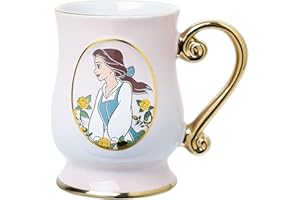 Silver Buffalo Princess Belle Dainty Roses Embossed Gold Foil 17.5oz Footed Ceramic Mug