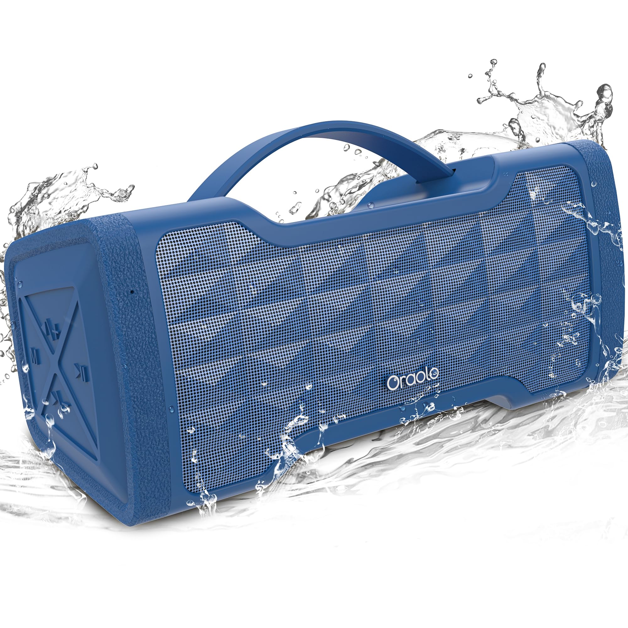 oraolo Bluetooth Speaker Loud 40W Wireless Portable Large Speaker Stereo Sound, IPX6 Waterproof, Support USB/AUX Input, Built-in Mic for Home Party Outdoor (Black) (Blue)