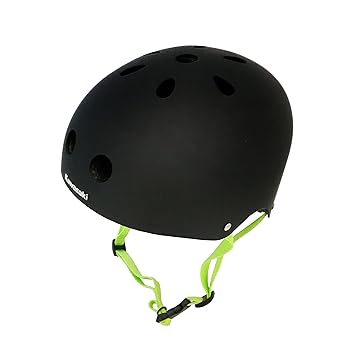 Puro Kawasaki Skateboarding Negro, Verde - Cascos de protección para Deportes (Mate)