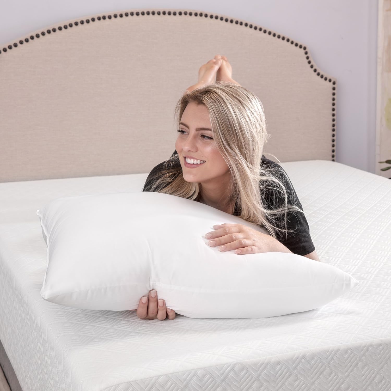 BioPEDIC 4-Pack Bed Pillows with Built-In Ultra-Fresh Anti-Odor Technology, Standard Size, White: Home & Kitchen
