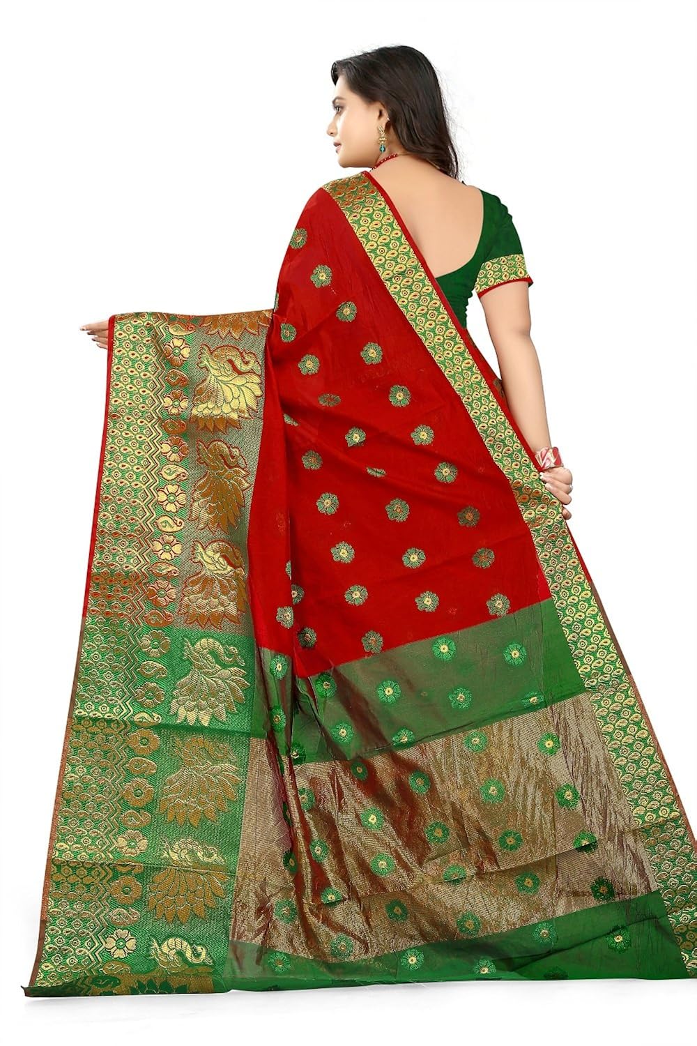 anghan brothers cotton saree with blouse piece