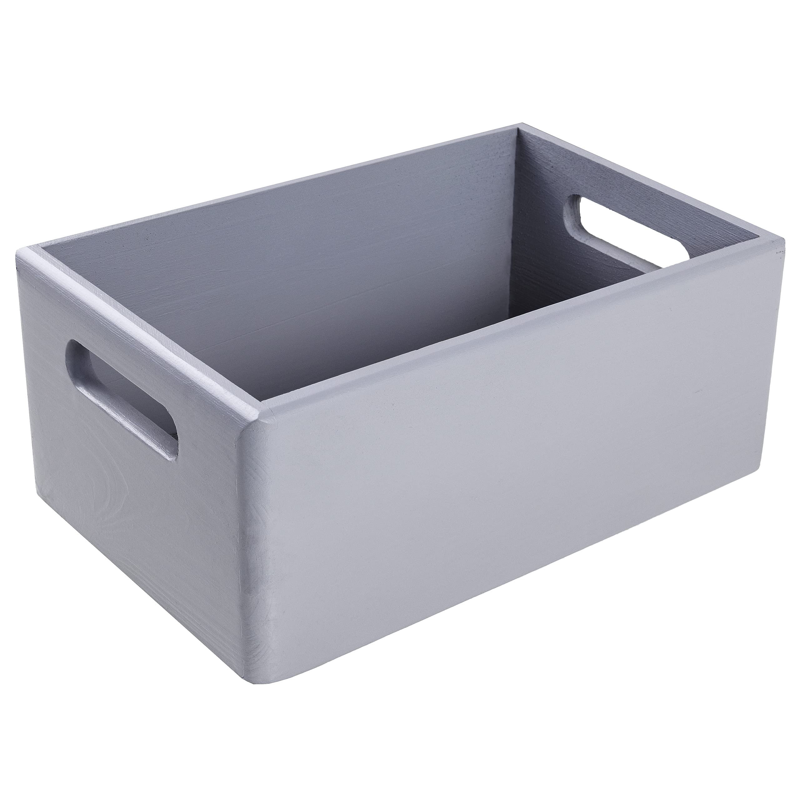 Creative Deco Grey Large Wooden Crate with Handles | 30 x 20 x 13 cm (+/-1 cm) | Easter Storage Box Natural Wood | Open Decorative Gift Box Wooden Crates for Kitchen Home Storage Documents — image 1