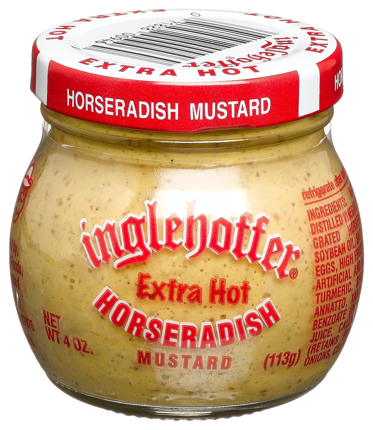 Inglehoffer Horseradish Mustard, Extra Hot, 4Ounce Jars
